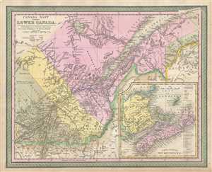 1849 Mitchell Map of Quebec, Lower Canada or Canada East