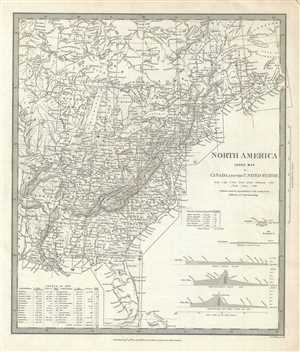 1834 S.D.U.K. Subscriber's Edition Map of Canada and the United States