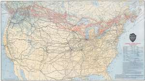 1912 Poole Brothers Railroad Map of the United States and Canada