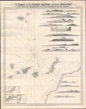 1867 Norie and Wilson Nautical Chart or Map of the Canary Islands and Madeira