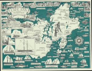 1947 O'Toole Pictorial Map of Cape Ann, Essex County, Massachusetts