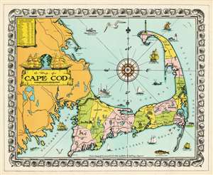 1932 Walter M. Gaffney Map of Cape Cod, Massachusetts
