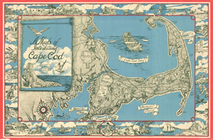 1945 Miller Map of Cape  Cod, Massachusetts