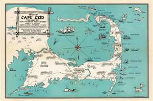 1946 Pictorial Map of Cape Cod, Massachusetts