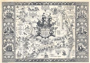 1930 Coulton Waugh Pictorial Map of Cape Cod, Massachusetts