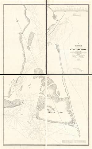 1839 Glynn Wall-Map Nautical Chart of the Cape Fear River