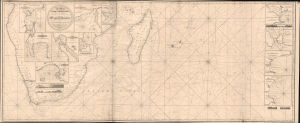 1819 / 1827 Norie Blueback Chart / Map of the Cape of Good Hope and Madagascar