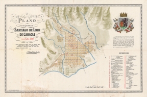 1810 / 1910 Mendoza Solar Map of Caracas, Venezuela