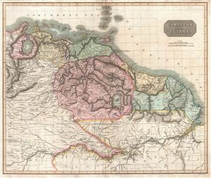 1814 Thomson Map of Northeastern South American: Venezuela, Guiana