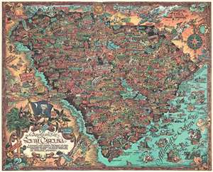 1969 Smyrl Pictorial Map of South Carolina