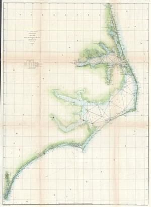 1860 U.S. Coast Survey Map of the Carolina and Virginia Coast (Pamlico Sound, Albemarle Sound)