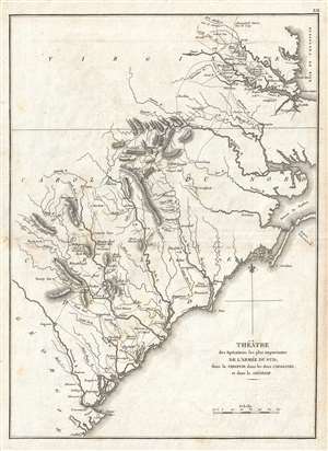 1807 Marshall Revolutioary War Map of South Carolina and North Carolina