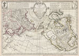 1752 De L'Isle Map of North America, the Arctic, and Siberia  (Sea of the West)