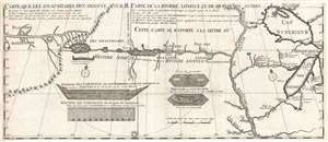 1703 Lahontan Map of the Great Lakes, Mississippi River, and Riviere Longue (first edition)