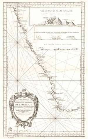 1754 Depot de la Marine Map of the Southwest Coast of Africa