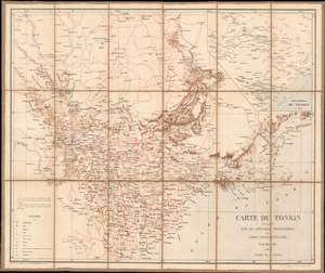 1885 Service Geographique Map of Tonkin, North Vietnam, Indochina