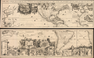 1719 Chatelain Magnificent Map of the Americas and the Pacific