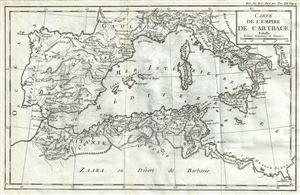 1770 Delisle de Sales Map of Carthage (North Africa, Spain, Italy)