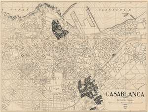 1941 Maroc Presse City Map or Plan of Casablanca, Morocco