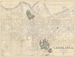 1941 Maroc Presse City Map or Plan of Casablanca, Morocco
