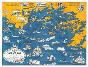1950 Snow and Hill Map of Casco Bay, Portland Area, Maine
