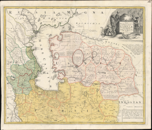 1735 Homann / Maas Map of the Caspian Sea, Persia, Uzbekistan: Proof State