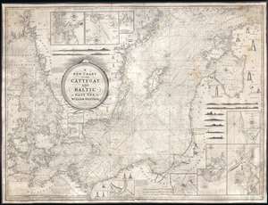1837 Heather and Norie Blueback Chart or Map of the Baltic Sea and the Kattegat