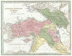 1835 Bradford Map of Turkey in Asia