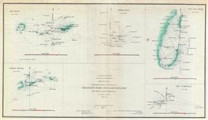 1851 U. S. Coast Survey Map of Key Biscayne, Key West, and the Cedar Keys, Florida