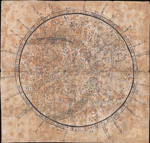 1800 Korean Manuscript Celestial or Constellation Map