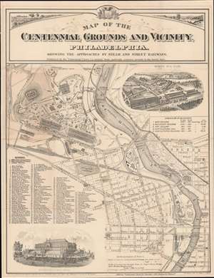 1875 Smith Map of the Centennial Exposition, Philadelphia, Pennsylvania