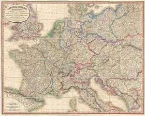1818 Laurie and Whittle Case Map of Central Europe