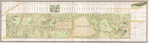 1868 Vaux and Olmsted Map of Central Park and the Upper West Side, New York City