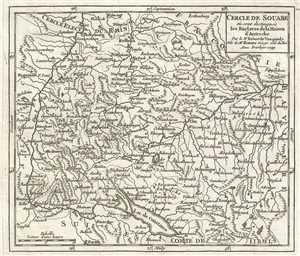 1749 Vaugondy Map of Swabia, Germany