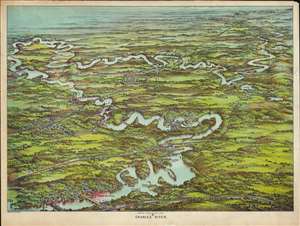 1907 Walker Map and Bird's-Eye View of the Charles River, Massachusetts