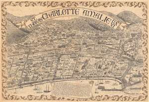 1970 Jacobs / Grogan Pictorial Map of Charlotte Amalie, St. Thomas, Virgin Islands