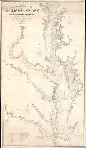 1872 Eldridge Blueback Nautical Chart / Map of the Chesapeake Bay