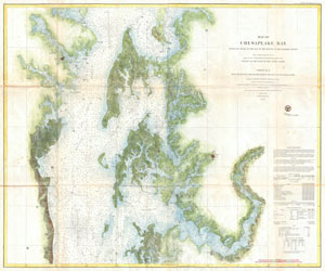 1857 U.S. Coast Survey Chart or Map of the Chesapeake Bay