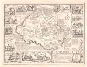 1957 Davis Pictorial Map of Chesterfield County, Virginia