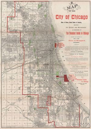 1890 Rand McNally Map of Chicago