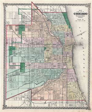 1872 Warner and Beers Map of Chicago