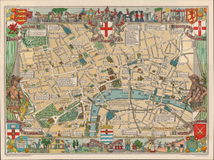 1955 Bartholomew Children's Pictorial Map of London