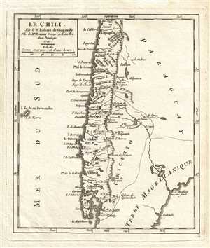 1749 Vaugondy Map of Chile