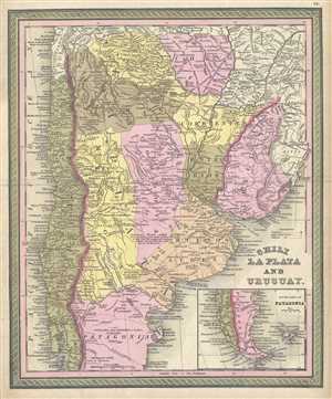 1849 Mitchell Map of Chile, Argentina and Uruguay