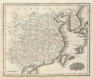 1828 Malte-Brun Map of China (with Korea and Taiwan)