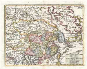 1744 Tirion Map of China, Korea, and Japan