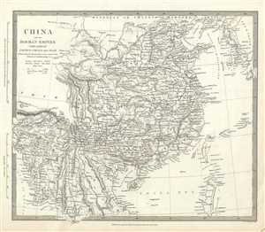 1834 S.D.U.K. Subscriber's Edition Map of China and Burma or Myanmar