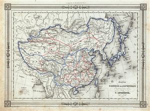 1852 Lavasseur Map of China, Japan and the Liu-Chiu Islands