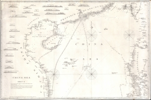 1850 Horsburgh Map of of the South China Sea: Hong Kong, Philippines, Hainan