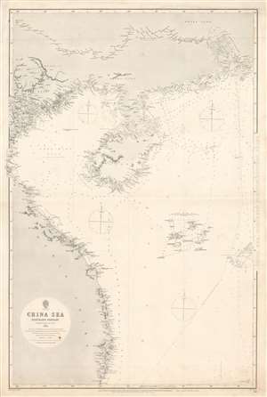 1886 Admiralty Nautical Chart of Vietnam, the Gulf of Tonkin, and Hainan, China